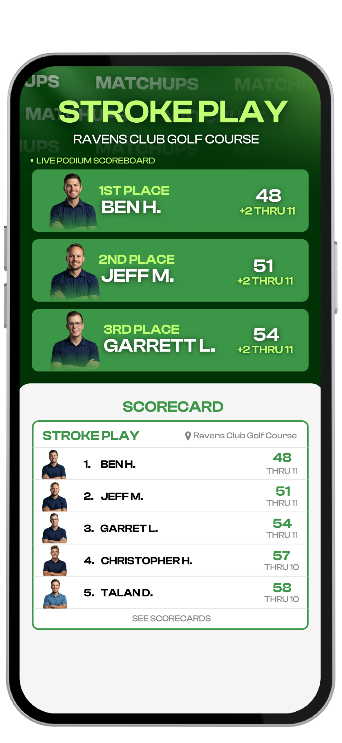 MATCHUPS Live Scores